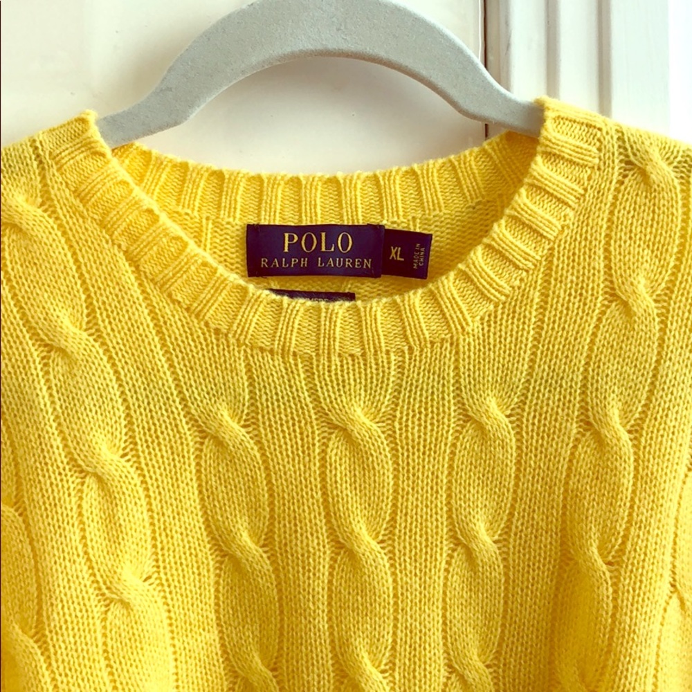 Polo Ralph Lauren Cashmere Yellow Sweater XL NWOT